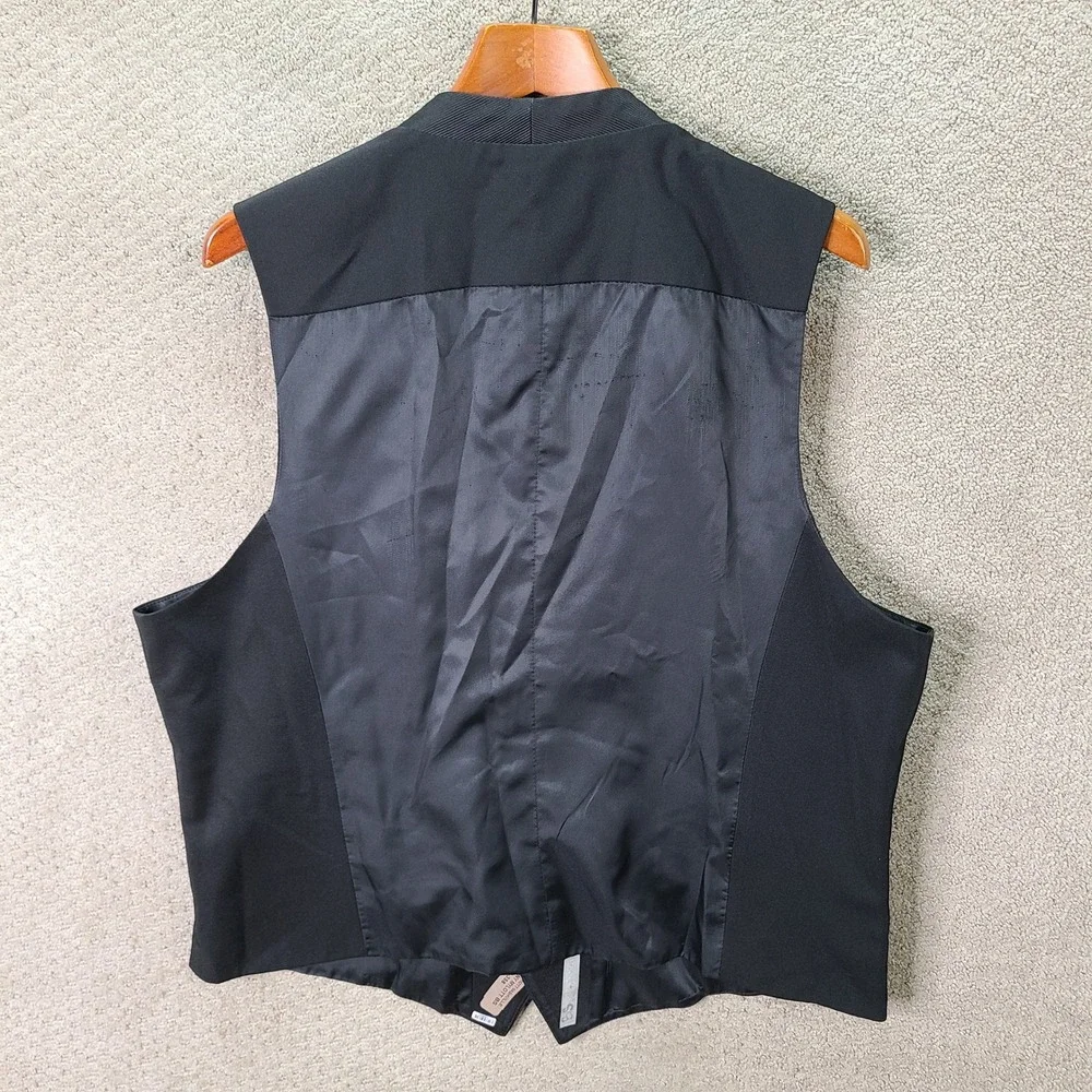 Design Collective Vest Mens Large Black Button Front Polyester Spandex Casual